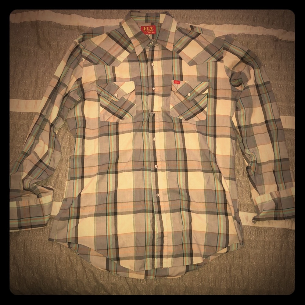 Vintage Ely Plains Westernwear Shirt Mens Lg